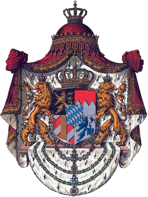 Großes Wappen Auf Flagge Bayern Deutschland. Stock Abbildung - Illustration  von blau, ritter: 211454731