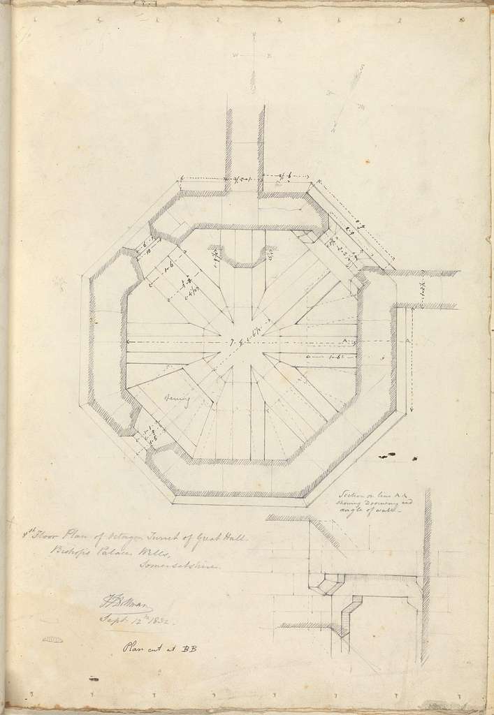 Anonymous - Bishop's Palace, Wells, Somerset, First Floor Plan of ...