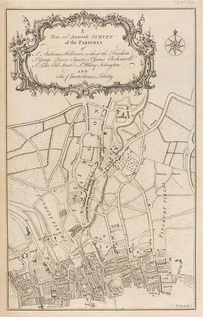 Benjamin Cole - Map of the Parishes of St Andrews, Holborn, St Georges ...