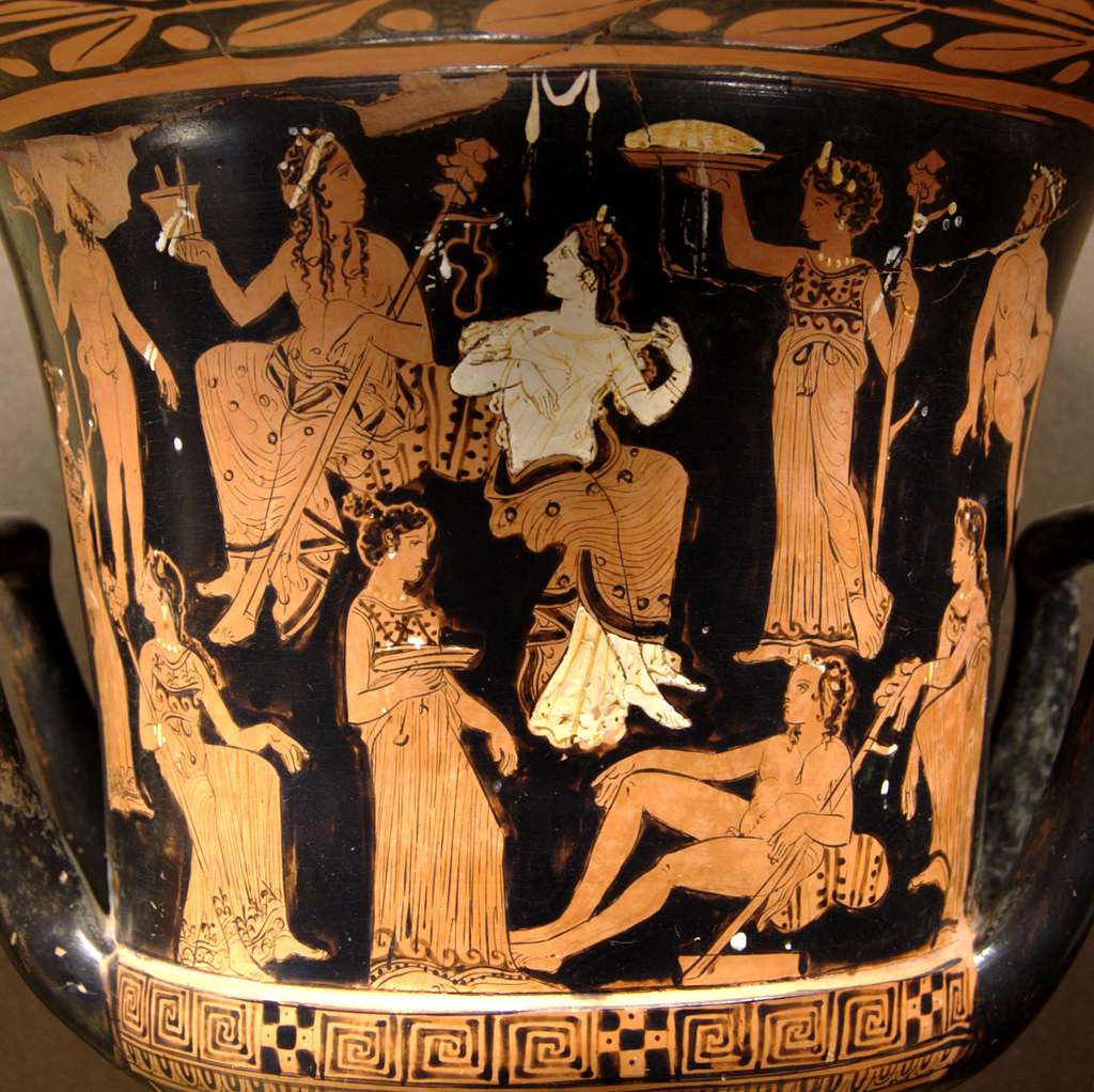 Attributed to the Theseus Painter, Terracotta skyphos (deep drinking cup), Greek, Attic, Archaic