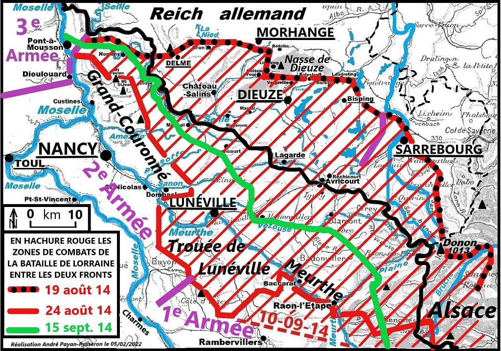 Carte de la bataille de Lorraine du 5 août au 15 septembre 1914 ...