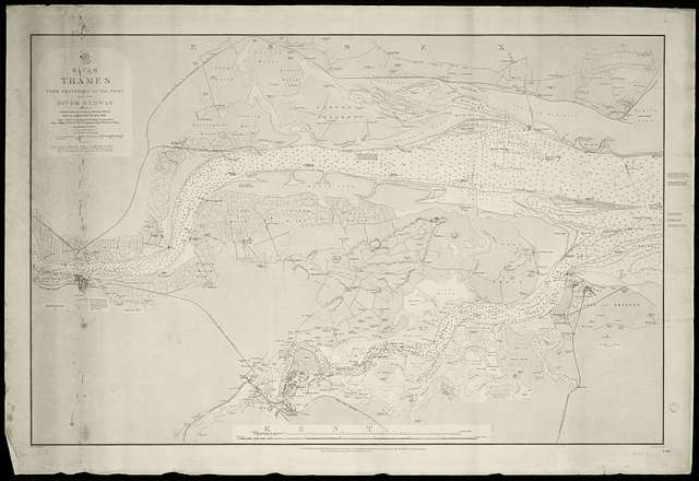 Admiralty Chart No 2458 River Thames from Gravesend to the Nore and the ...