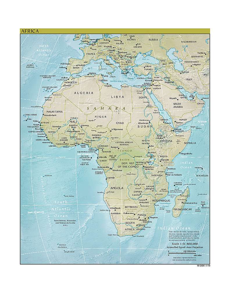physical map of africa 2022