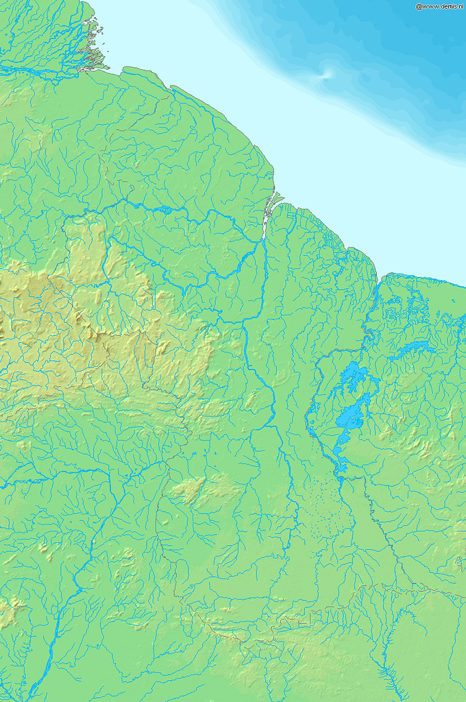 Map Of Guyana Demis - Public Domain Geographic Map - PICRYL - Public ...