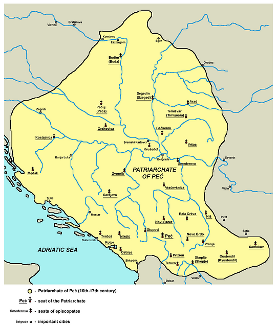 Schematic map of Vojvodina with important names of localities and