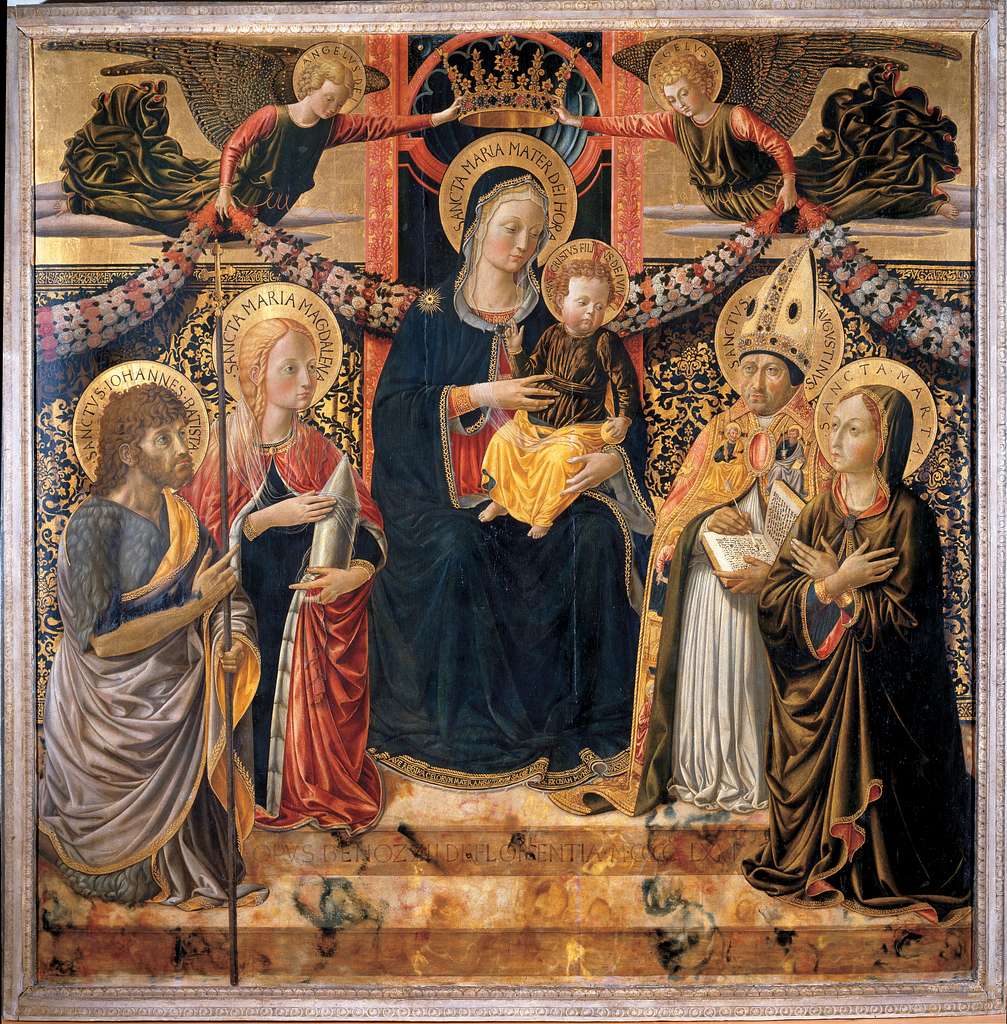 Benozzo Gozzoli, Pala di Santa Maria Maddalena. Madonna col Bambino e ...