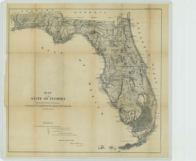 Map of Florida Representing the Several Land Districts, from the ...