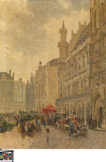 De Grote Markt In Brussel, Gustave Walckiers, 1890, Koninklijk Museum ...