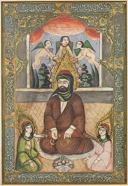 Chamayel Early Th Century Qajar Iran Miniature Representing Imam Ali