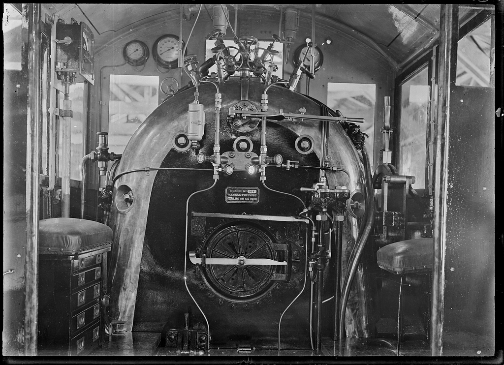 Interior view of the cab of an 