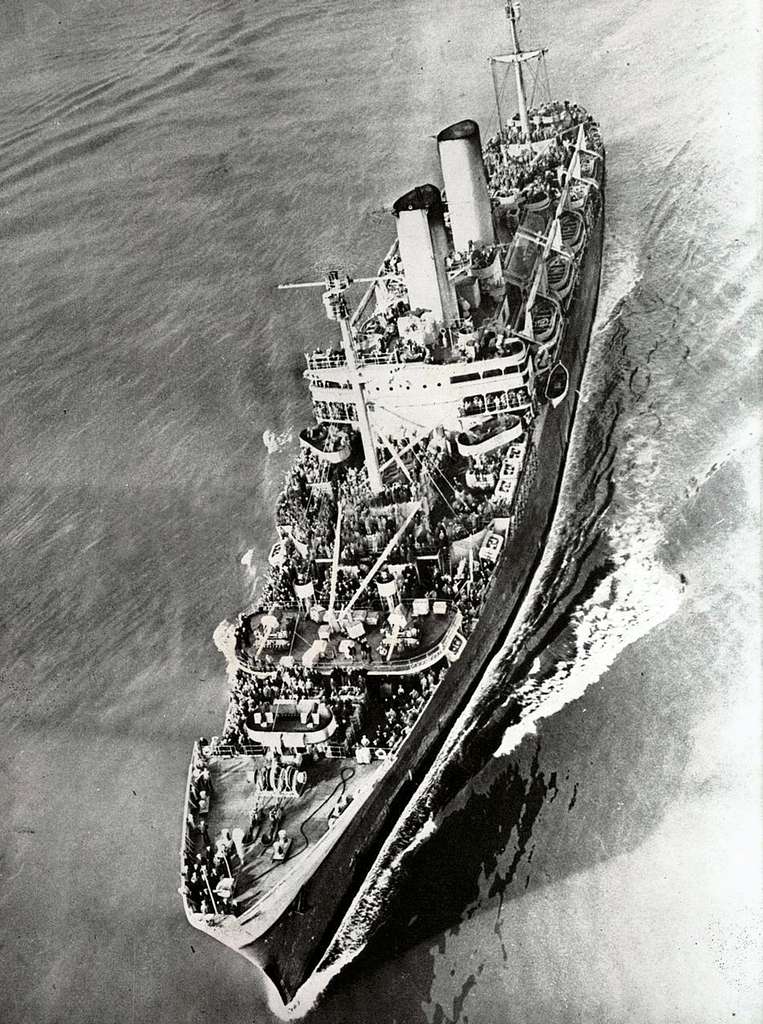 USS General A. E. Anderson (AP-111) Underway At Sea, Circa In 1945 ...