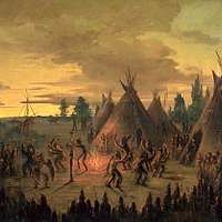 Braves' Dance, Ojibwa by George Catlin