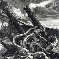 Giant octopus attacking a shipwrecked sailor - PICRYL - Public Domain ...