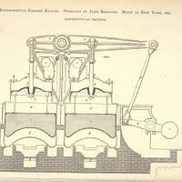 Experimental Caloric Engine, 1851, longitudinal section, designed by ...