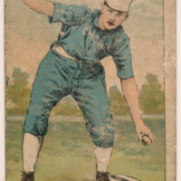 Bill Dahlen, Brooklyn Dodgers, baseball card portrait]