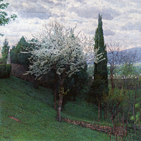 Peacful landscape The cemetery of Asolo 1912 by Luigi Nono