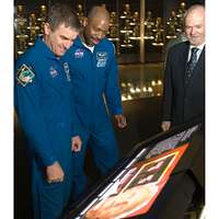 DVIDS - Images - STS-122 Crew Members visit the Pro Football Hall of Fame  in Canton Ohio. STS-122 Astronaut poses by a Detroit Lions display case. He  was drafted by the Lions