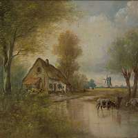 Cottage by River by Louis Aston Knight - PICRYL - Public Domain Media  Search Engine Public Domain Image