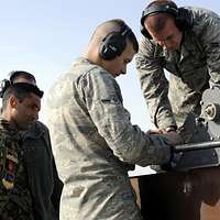 Spc. Laura Barajas, left, a Dallas-Fort Worth native and a wheeled