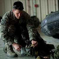 Alaska Guardsman Spc. Brodie Smith a wheeled vehicle NARA