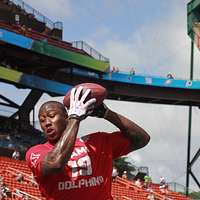 Dolphins WR Brandon Marshall (19) during practice at the team's training  camp in Nova Southeastern University in Davie, Florida. (Credit Image: ©  Ron Hurst/Southcreek Global/ZUMApress.com Stock Photo - Alamy