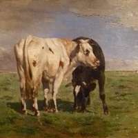 William Henry Davis (1786-1865) - A Prize Grey Shorthorn Bull by a