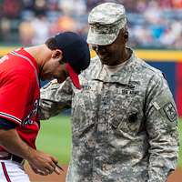 Jeff Francoeur, a player for the Atlanta Braves signs - NARA