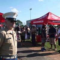 DVIDS - Images - Marines unfurl flag at New York Giants opening