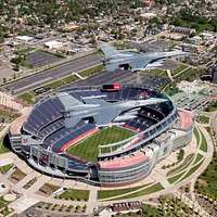 Aerial view of Indianapolis, Indiana, with a focus on Lucas Oil Stadium, a  multi-purpose stadium that replaced the RCA Dome as the home field of the  Natinal Football League's Indianapolis Colts in