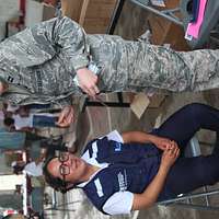 Miami Dolphins Linebacker Derek Rogers presents 100 tickets to Brigadier  General (BGEN) Charles E. Stenner, USAF, US Southern Command, for the Miami  Dolphins playoff game Sunday with the Baltimore Ravens, the defending