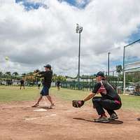 Atlanta Braves catcher Evan Gattis warms up during - NARA & DVIDS Public  Domain Archive Public Domain Search