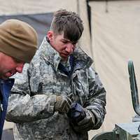 Alaska Army National Guard Spc. Brodie Smith a wheeled NARA