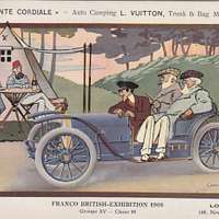  HistoricalFindings Photo: Moto Bloc French Car,New York to  Paris Race,1908,Louis Vuitton Trunks Bags : Home & Kitchen
