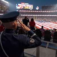 Airmen unfurl 'Superflag' at Braves baseball game > Air Force Recruiting  Service > Article Display