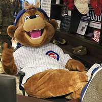 Chicago Cubs mascot Clark greets fans at the 29th Annual Cubs Convention in  Chicago on January 17, 2014. Clark was unveiled as the first Cubs mascot of  the modern era earlier in