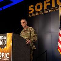 U.S. Army General Richard Clarke, commander, United States Special  Operations Command (SOCOM) is interviewed during the DoD Warrior Games on  Aug. 23, 2022 at the ESPN Wide World of Sports Complex in