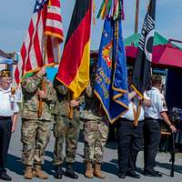 DVIDS - Images - Marines unfurl flag at New York Giants opening