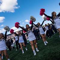 The Seattle Seahawks cheerleaders, the Sea Gals, perform for Sailors and  Marines aboard the amphibious assault ship USS Makin Island (LHD 8). -  PICRYL - Public Domain Media Search Engine Public Domain Search