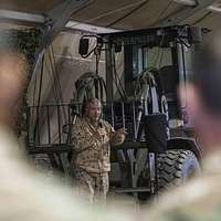 USCENTCOM commander delivers Oath of Enlistment during Buccaneers game