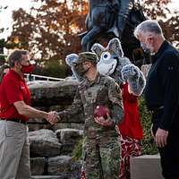 DVIDS - Images - Kansas City Chiefs award football to Soldier of the Year