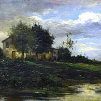 Cottage by River by Louis Aston Knight - PICRYL - Public Domain Media  Search Engine Public Domain Image